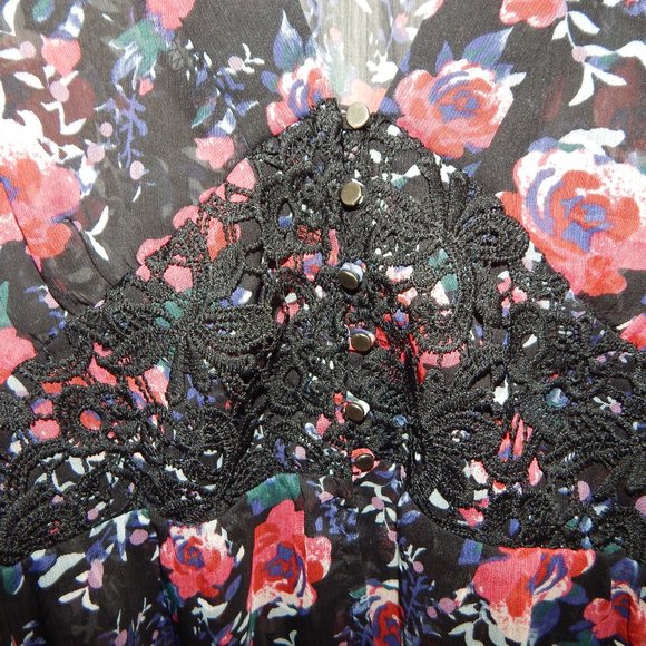 New York & Company Sheer Floral Print Blouse - Picture 2 of 9